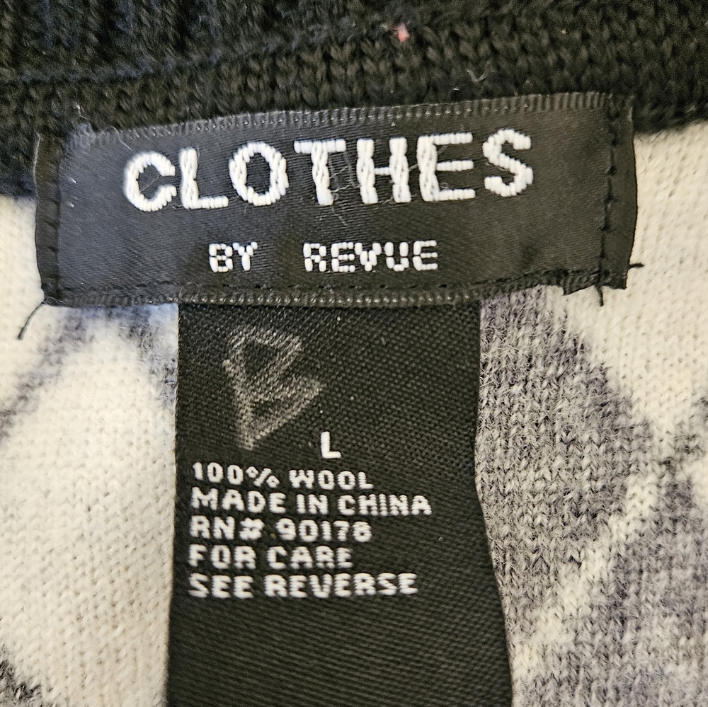 Revue argyle 100% wool button-down cardigan size large - Picture 5 of 5